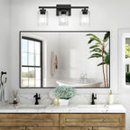 Black Vanity Light Bar 3, 4 or 5-Light Modern Bathroom Vanity Lighting Fixture - Over Mirror Wall Sconce for Bathroom, Bedroom, Living Room & Hallway, Contemporary Black Wall Light