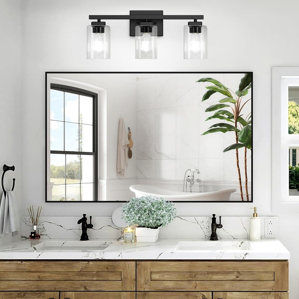 Black Vanity Light Bar 3, 4 or 5-Light Modern Bathroom Vanity Lighting Fixture - Over Mirror Wall Sconce for Bathroom, Bedroom, Living Room & Hallway, Contemporary Black Wall Light