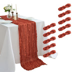 10-Pack Cheesecloth Table Runner 10ft Boho Rustic Wedding Reception Bridal Shower Party Home Decor Multi-Color