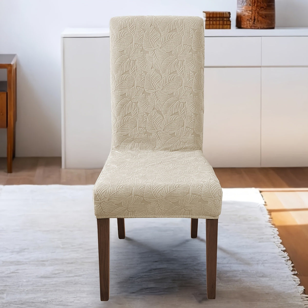 Dining Chair Covers 4/6pcs – Plant Print Stretch Parsons Chair Slipcovers 90% Polyester Elastic Band All-in-One Seat & Back Protector, Vintage Elegant Style for Kitchen Wedding Mother's Day Gift