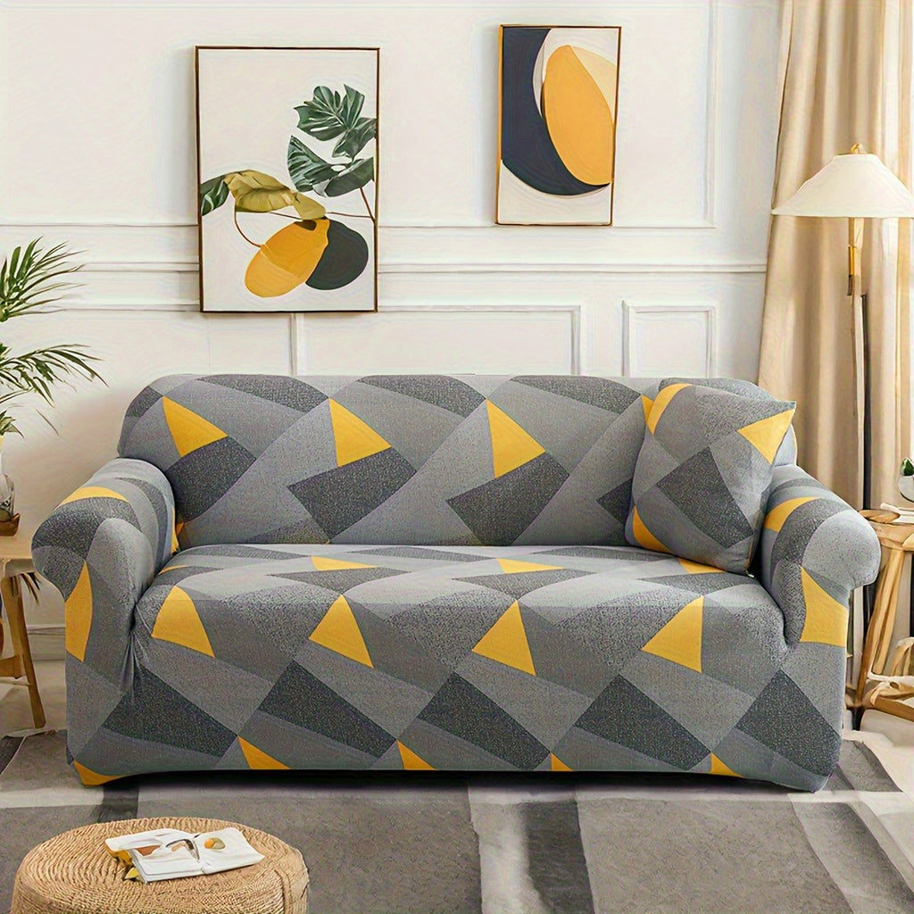 Stretch Sofa Cover Digital Print Floral – High-Stretch Polyester Non-Slip Machine Washable Telescopic Slipcover for 1 2 3 4 Seater Sofas, Contemporary Furniture Protector for Home & Office