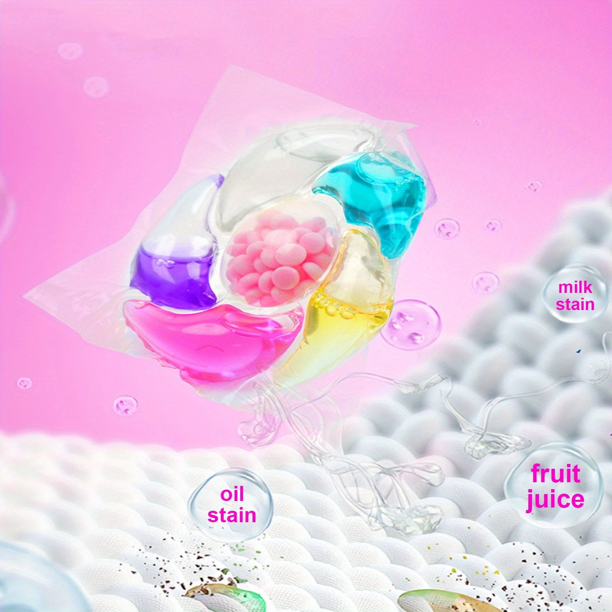 6-in-1 Laundry Detergent Beads with Long-Lasting Fragrance – Laundry Pods for Cleaning & Refreshing, 50 / 100 / 200 Count Value Packs