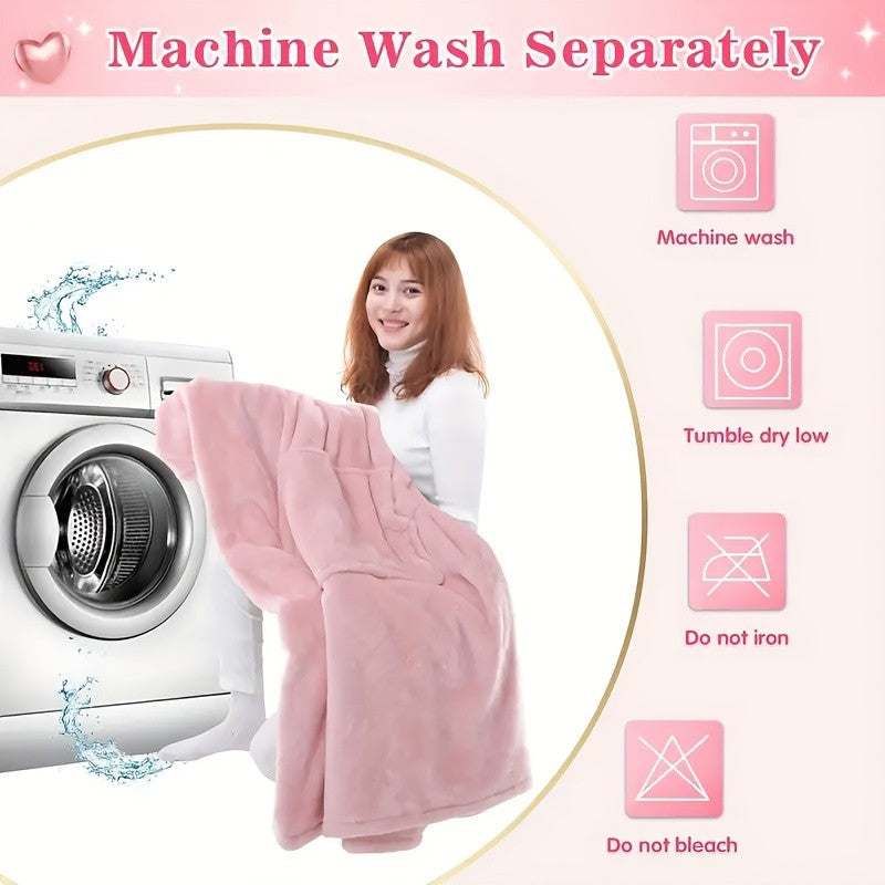 Double Sided Throw Blanket Super Soft Oversized Cozy Knit Blanket Machine Washable for Couch Bed Office Chair Pad Wearable Blanket Multiple Colors