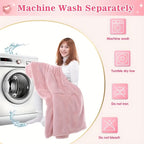 Double Sided Throw Blanket Super Soft Oversized Cozy Knit Blanket Machine Washable for Couch Bed Office Chair Pad Wearable Blanket Multiple Colors