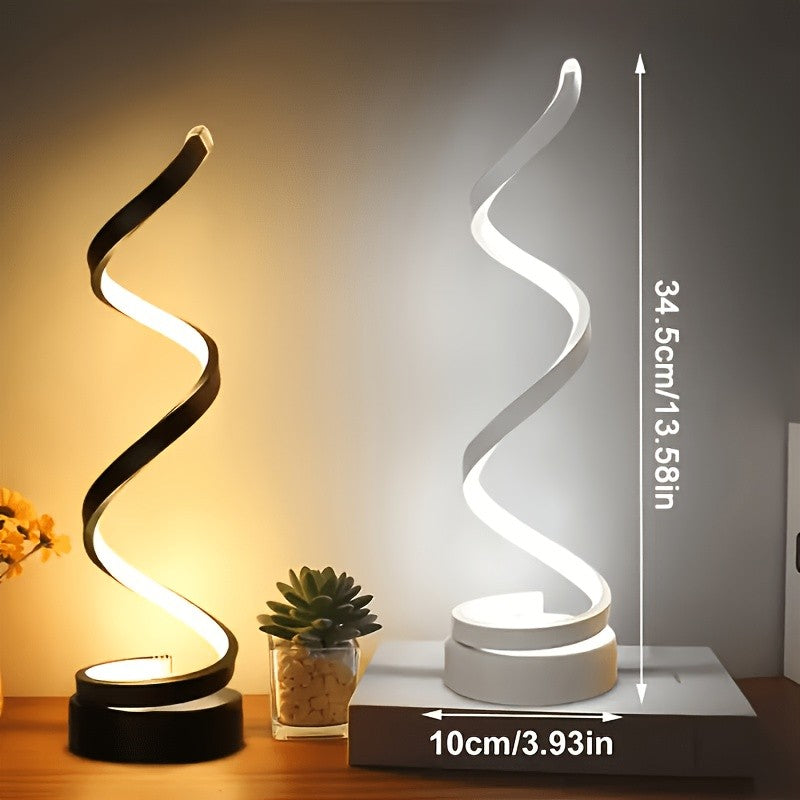 Spiral Adjustable Desk Lamp Vintage Style with Dimmable Warm Light, 3 Color Modes 10 Brightness Settings, Space-Saving Table Lamp for Bedroom Study & Living Room, 12V Safe Low Voltage, Gift for Friends & Family