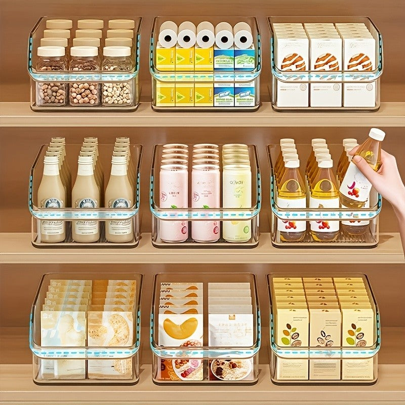 Clear Plastic Storage Bins Set of 3 or 6 – Stackable Transparent Organizer Containers for Cosmetics, Snacks, Beverages & Face Masks | Multi-Size for Pantry, Refrigerator, Bathroom & Vanity Countertop