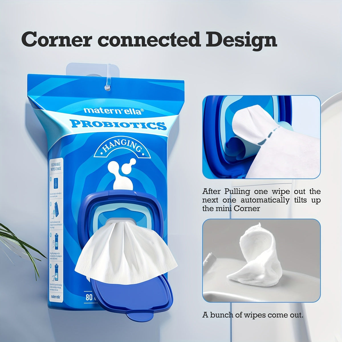 Flushable Wet Wipes with Probiotics Fragrance Free Sewer Safe Soft Thick Plant-Based Disposable Wipes for Personal Care Incontinence Travel Camping Available in Multiple Pack Sizes