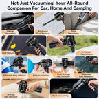 Handheld Vacuum Cleaner 25000PA – 9-in-1 Cordless Car Vacuum, Rechargeable Brushless Motor, Washable Filter, Low Noise for Car, Home, Pet & Office