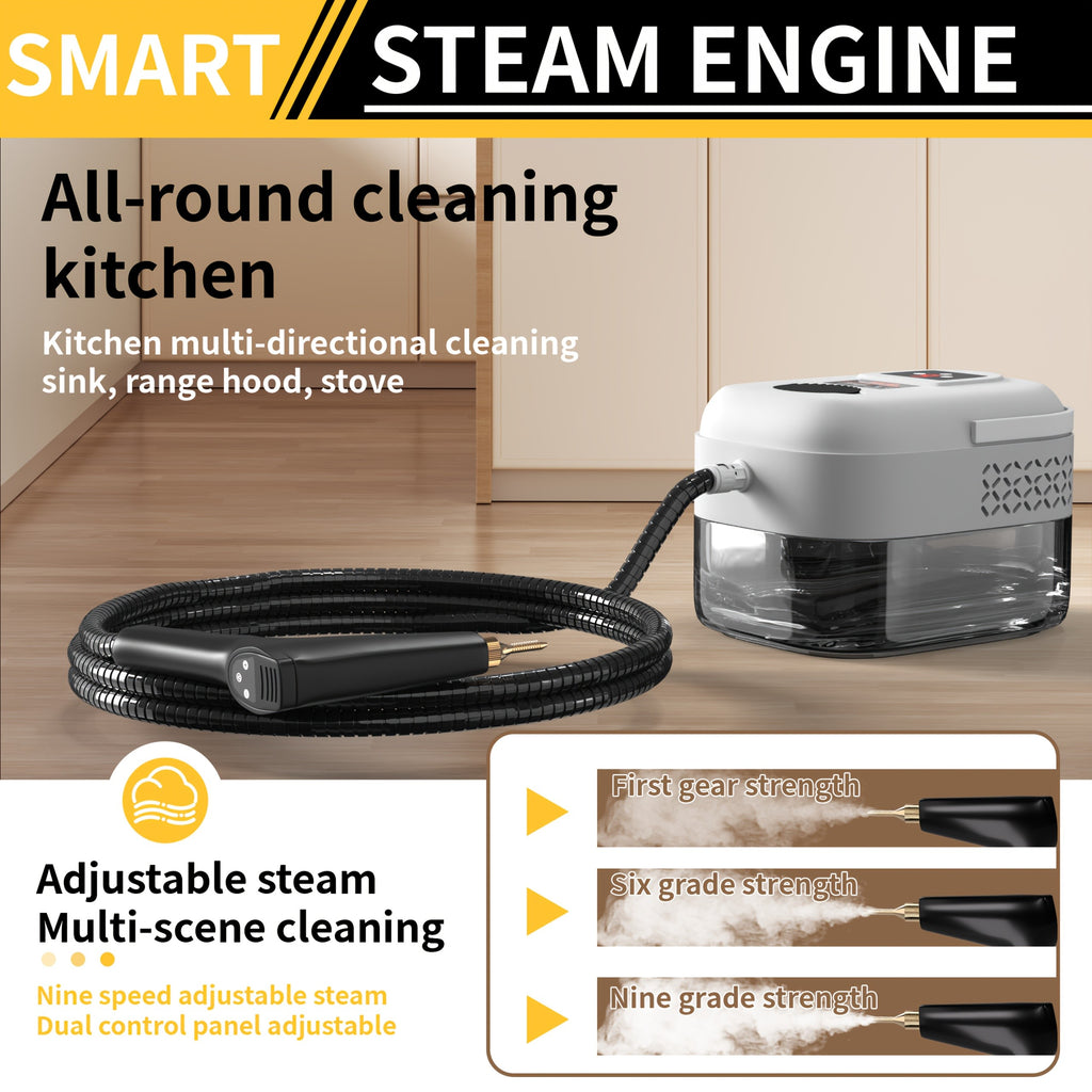 Handheld High Pressure Steam Cleaner High Temperature Portable Steam Mop LCD Display Gear Control 40oz Tank for Kitchen Carpet Sofa Upholstery
