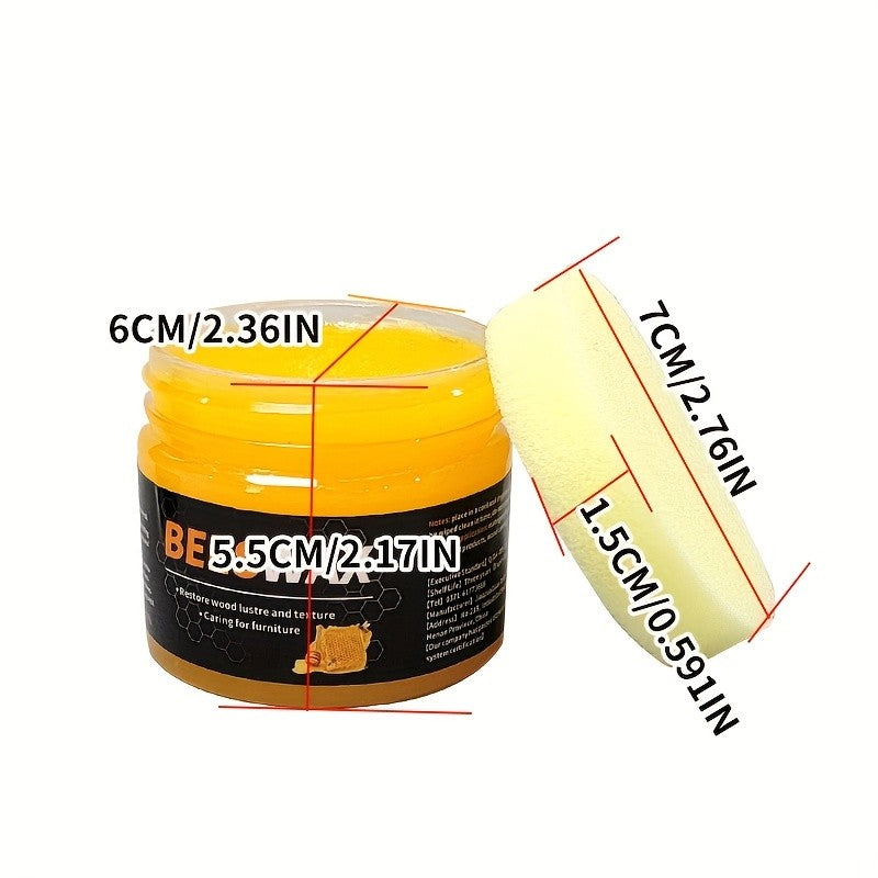 Beeswax Wood Polish & Scratch Repair Kit 80g with Polishing Sponge, Natural Wax for Wooden Furniture Floors Surfaces, 2-Set & 4-Piece Bundle
