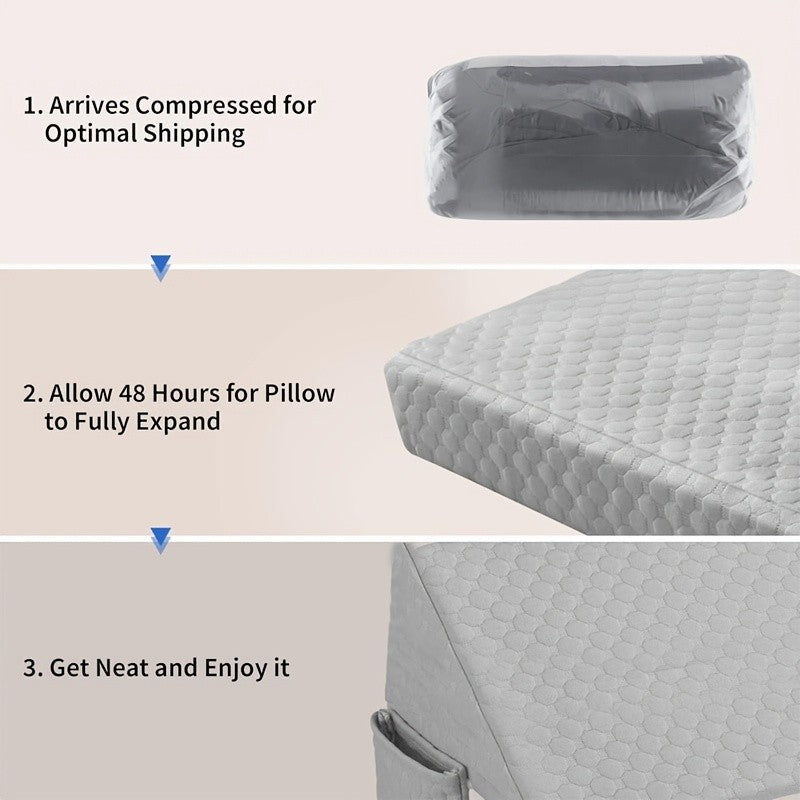 Bed Wedge Mattress Gap Filler Pillow, Headboard Closer Sleeping Pillow Against Headboard or Wall, Removable Cover Anti-Snoring Bed Wedge for Twin Full Queen King