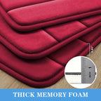 Plush Memory Foam Bath Mat Set 3 Piece – Soft Non-Slip Fast Absorbent Machine Washable Thickened Bath Rug for Bathroom, Shower, Kitchen & Bedroom – 9 Colors