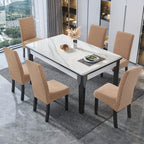 Dining Chair Covers Set of 4 6 Stretch Jacquard Slipcovers - Removable Washable Chair Protectors for Kitchen Parsons Dining Room Chairs