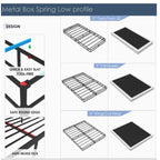Box Spring Foundation | 5", 7.5" & 9" High Profile Strong Metal Frame, Quiet Noise-Free, Easy Assembly – Twin, Full, Queen, King