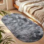 Oval Plush Area Rug Anti-Slip Machine Washable Soft Carpet 2x4 Ft Bedroom Living Room Home Decor
