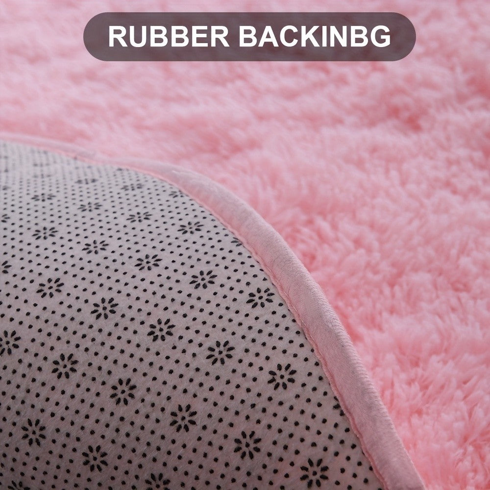 Round Shaggy Rug Soft Fluffy Plush Circular for Bedroom & Living Room – Easy Clean, Tie-Dye & Solid Colors, 3 Sizes 4x4 5x5 6x6ft