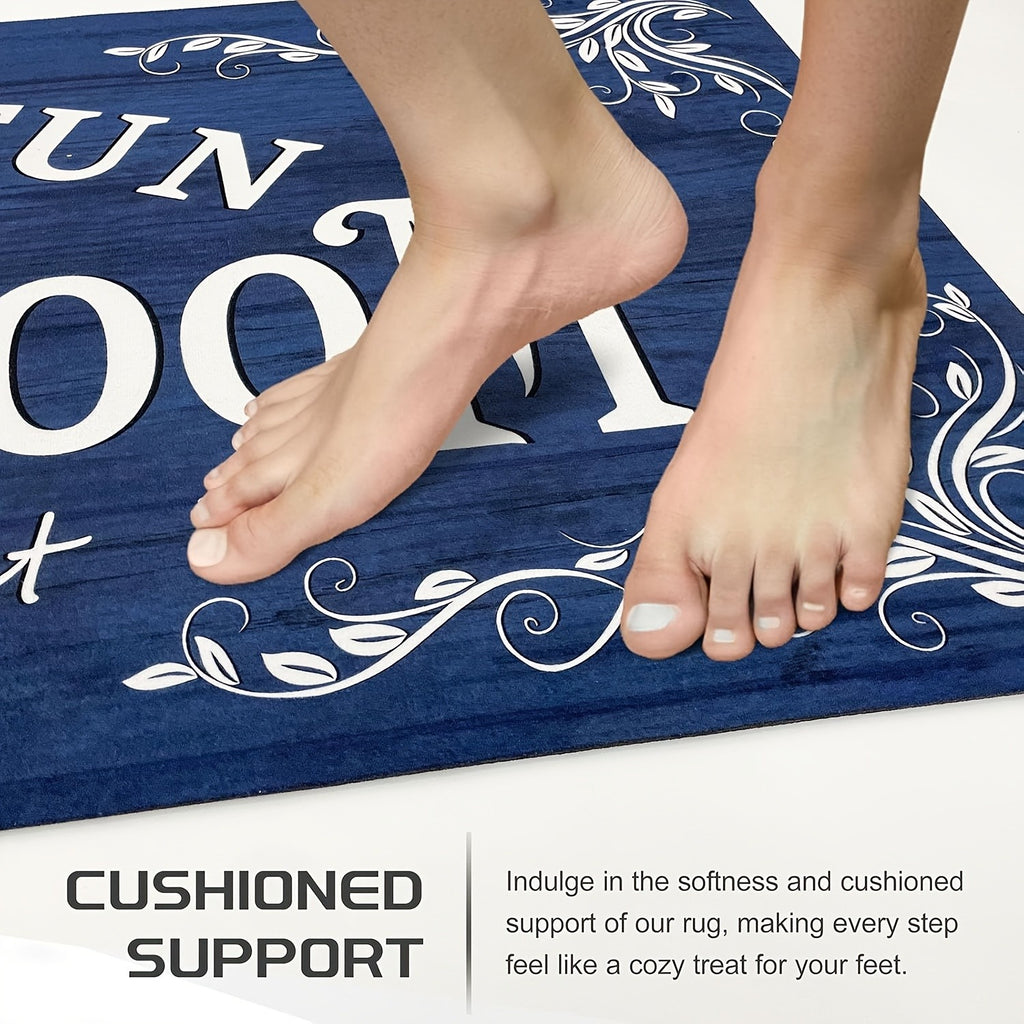 Non-Slip Laundry Room Rug Machine Washable - Rubber Backing Anti-Skid Standing Mat with Text Design for Laundry, Kitchen, Bathroom, Porch & Balcony – Comfort Floor Mat Home Decor