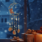 Handmade Moon Agate Tree Hanging Ornament – Boho Suncatcher Crystal Wall Decor | Birthday, Christmas & Holiday Gift for Mom, Friends & Her