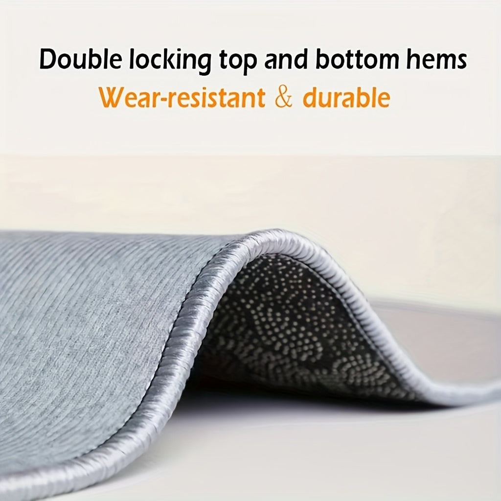 Non-Slip Runner Rug with Rubber Backing Machine Washable Gray Wood-Tone Farmhouse Floor Mat for Hallway Bathroom Laundry Room Multiple Sizes