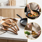 Premium Wooden Kitchen Utensil Set | Heat-Resistant, Non-Stick Safe | 3, 5 or 10 Piece