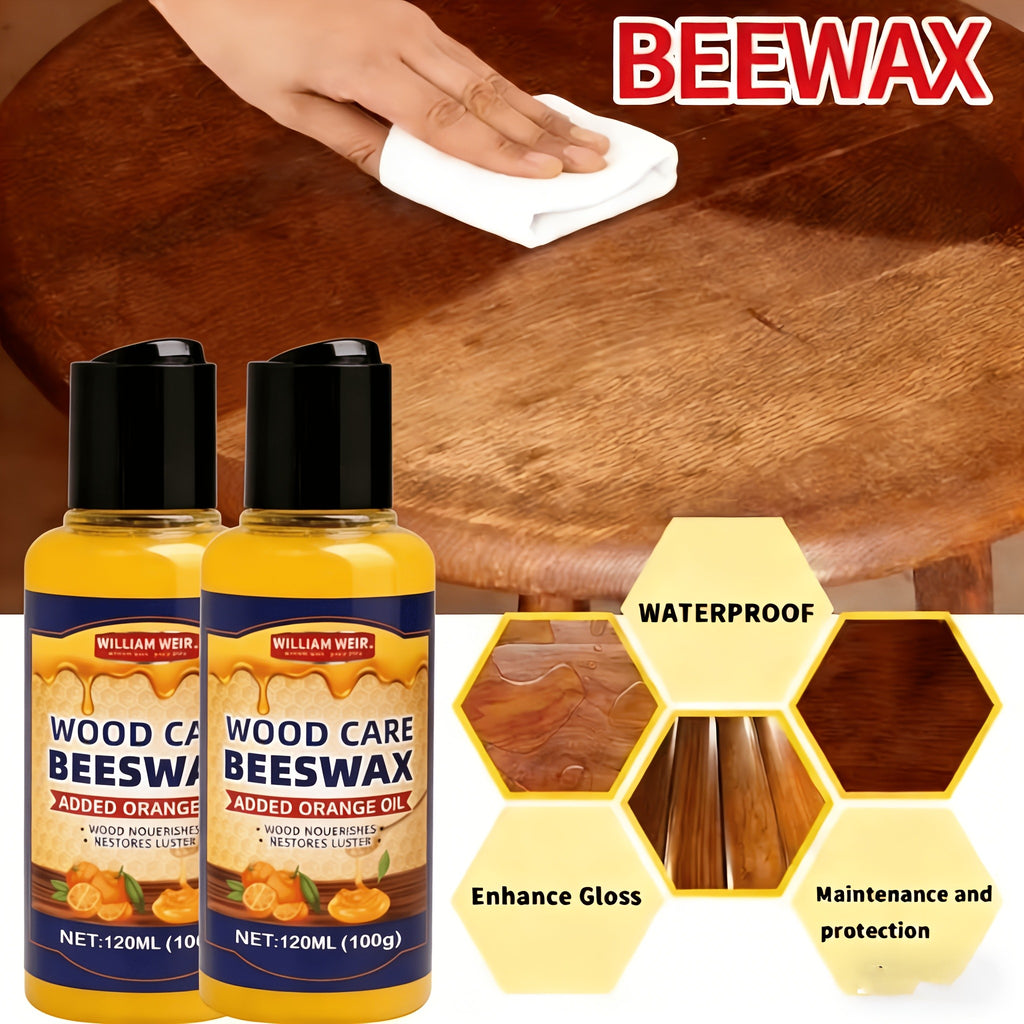 Beeswax Polish Kit 6.76oz with Maintenance Towels Professional Wood Wax Repair Lotion – For Wooden Furniture Floors Guitars Crafts Bracelet Care
