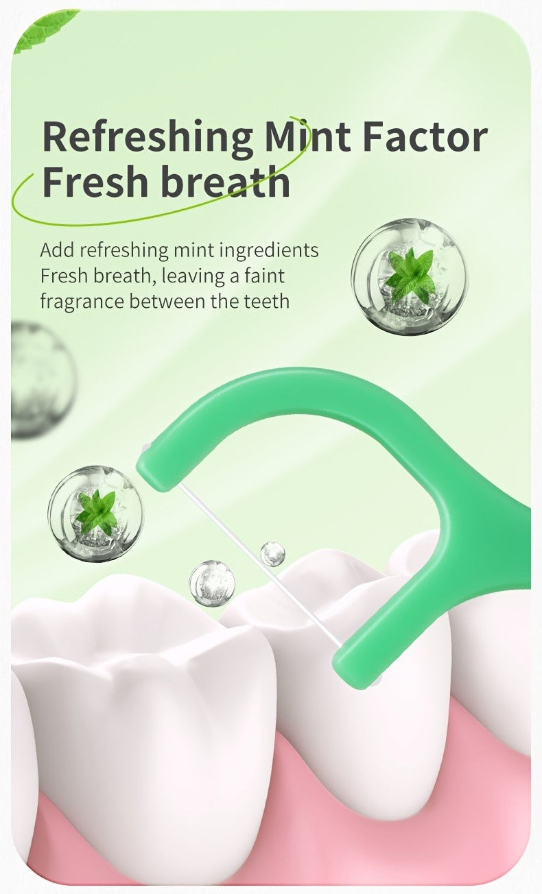 Mint Flavor Dental Floss Picks 300 600 Count Disposable PE Floss Sticks Upgraded Thinner Stronger Plaque Removal Travel Oral Care Fresh Breath