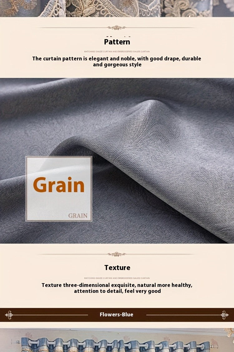 Luxury Blackout Curtains for Bedroom Living Room, European 3D Jacquard Embroidery Grommet Top Window Drapes, Thermal Insulated Light Blocking Machine Washable Panels