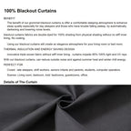 Blackout Curtains 4 Panel Set Rod Pocket – 100% Thermal Insulated Noise Reducing Solid Polyester, Laminated Lining, 7 Colors 7 Sizes