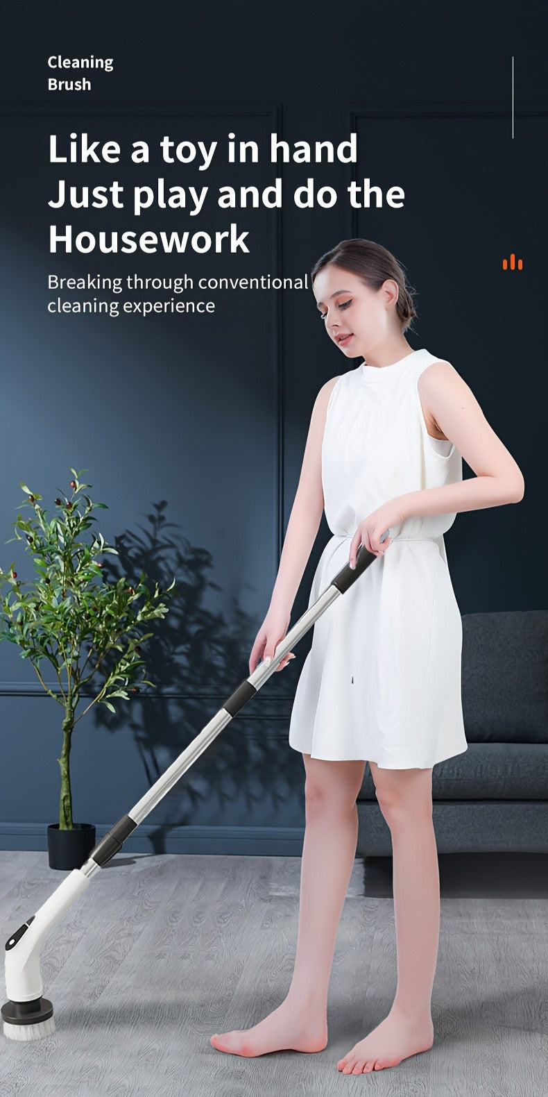 Electric Scrubber Brush with 9 Brush Heads 5 Speeds & 3 Extendable Handles - Power Cleaning Brush for Bathroom, Kitchen, Tiles, Floors & Carpets