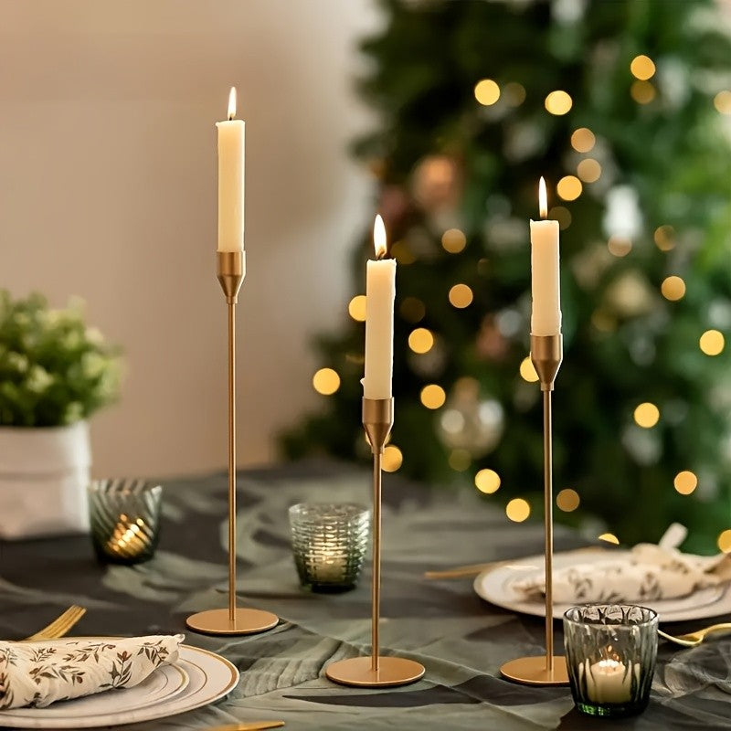 Candlestick Holders Set of 6 Pink & Gold Taper Candle Holders Decorative for Home Decor Weddings Dining Table Parties Anniversaries Elegant Centerpiece