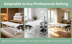 Portable Folding Massage Table Professional Lash Bed, Height Adjustable 8-Level Aluminium Legs, 30.9" Wide Tiltable Headrest for Spa Salon Tattoo Home Beauty