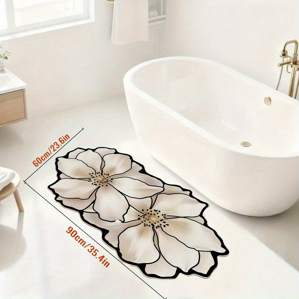 Diatom Mud Mat – Super Absorbent Quick-Dry Non-Slip Floor Mat for Bathroom, Kitchen & Living Room, Flower-Shaped Draining Mat, Home Decor Bath Mat, Multiple Sizes