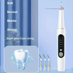 Electric Plaque Remover Teeth Cleaner - LED Light 5 Mode Rechargeable Dental Scaler 3 Stainless Steel Heads Home Travel Oral Care Tool