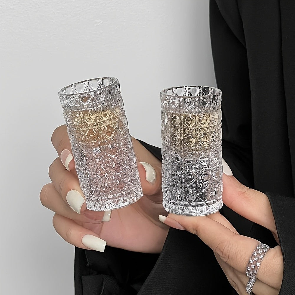 Diamond Engraved Shot Glasses Set of 4 or 6 – Elegant Crystal-Look Mini Spirit Glasses for Vodka, Whiskey & Cocktails – Reusable Party Barware