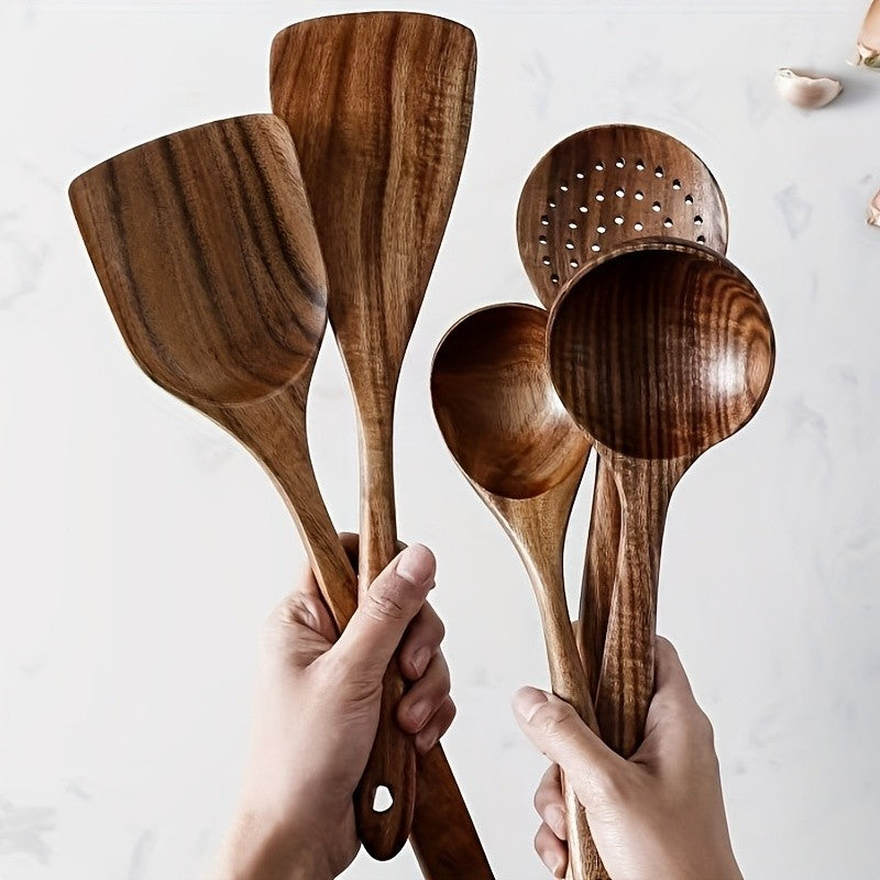 Premium Wooden Kitchen Utensil Set | Heat-Resistant, Non-Stick Safe | 3, 5 or 10 Piece