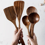 Premium Wooden Kitchen Utensil Set | Heat-Resistant, Non-Stick Safe | 3, 5 or 10 Piece