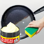 Metal Polishing Paste Complete Set, Coconut Oil-Infused Gloss Agent for Chrome, Stainless Steel & Painted Metals, Residue-Free Formula with Applicator Sponge Included