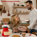 Hot Air Popcorn Maker 1200W Oil-Free Electric Popcorn Popper with 4 Serving Bowls, 95% Pop Rate, Ready in 3 Minutes, Overheating Protection – Healthy Snack Machine for Movie Nights & Parties