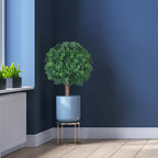 Artificial Topiary Boxwood Balls Set of 2 – 21 Inch UV-Resistant Faux Boxwood Shrubs for Indoor Outdoor Garden Yard Porch Courtyard Entryway Home Decor Living Room Bedroom Accent Plants