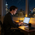 Modern Aluminum LED Ring Table Lamp, 3-Color Touch Control, USB Charging, 12.8" Spiral Metal Bedside & Desk Light – 1pc or 2pc