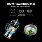 Electric Coffee Bean Grinder 300W 400g/14oz, 8-Blade Stainless Steel, One-Touch Button, Grinds Up to 36 Cups in 10 Seconds – Also for Spices, Grains & Nuts