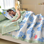 Summer Cooling Quilt Set 3 Piece Thin Quilt 2 Pillowcases Floral Embossed Skin Friendly Soft All Season Comforter - Twin Full Queen King Hotel Bedroom