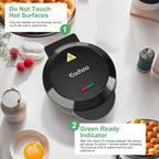 Bubble Waffle Maker 7-Inch 1000W | Hong Kong Egg Waffle Electric Grill with Nonstick Coating | Ready in 5 Mins for Breakfast, Desserts & Ice Cream Cones | Christmas Gift Idea