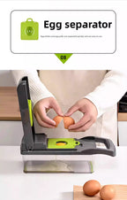 22-in-1 Vegetable Chopper & Mandoline Slicer with Container – 8 Interchangeable Blades, Onion Chopper, Food Dicer, Egg Separator & Finger Guard – All-in-One Kitchen Gadget for Veggie & Fruit Prep