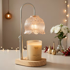 Candle Warmer Lamp Electric Wax Melter with 2/4/8 Hour Timer Adjustable Temperature – Crystal Lily Shape Candle Wax Warmer for Scented Jar Candles Home Fragrance