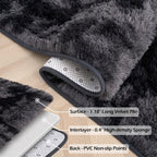 Shaggy Runner Rug Soft Fluffy Area Rug Non-Slip Plush Carpet for Bedroom Hallway Dorm Living Room – Jacquard & Tie-Dye Colors, 2x6 3x5 6x9 8x10 Feet