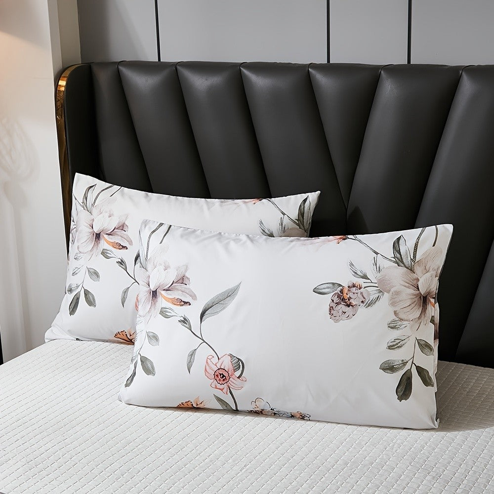 Floral Botanical Duvet Cover Set Reversible Ultra-Soft Microfiber with Pillowcases Twin Full Queen King 3 Colors