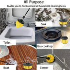 Drill Bit Scrub Brush Set 7 Piece with Cleaning Pads for Bathroom Toilet Kitchen Patio Vehicle Multi-Surface Power Scrubber Attachment Kit