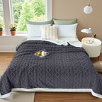 Heavyweight Plush Bedspread Ultra Soft Cozy Bed Cover Machine Washable Decorative Throw for Master Bedroom - 4 Sizes 5 Colors White Light Grey Light Blue Dark Gray Sea Blue