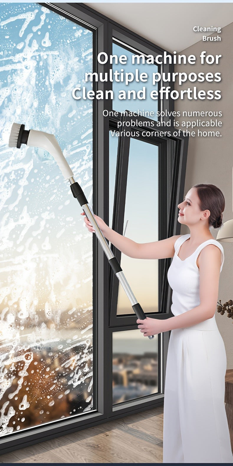 Electric Scrubber Brush with 9 Brush Heads 5 Speeds & 3 Extendable Handles - Power Cleaning Brush for Bathroom, Kitchen, Tiles, Floors & Carpets